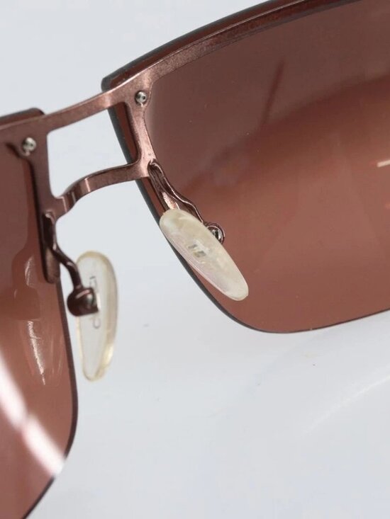 GUCCI Rimless Sunglasses plastic Brown Auth am10785